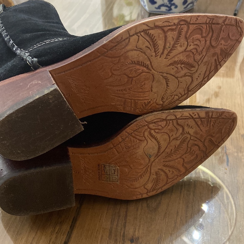 YOKI MURIEL-09 Women's Tall Suede Cowgirl Boots With Side Zipper - 3.5" Heel